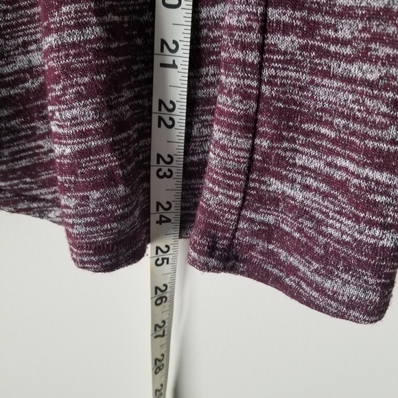 Aerie V Neck Long Sleeve Marled Maroon Flowy Top Size M - Picture 7 of 10